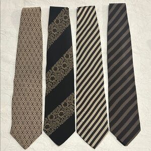 Giorgio Armani Cravatte Black and Tan Tie Collection